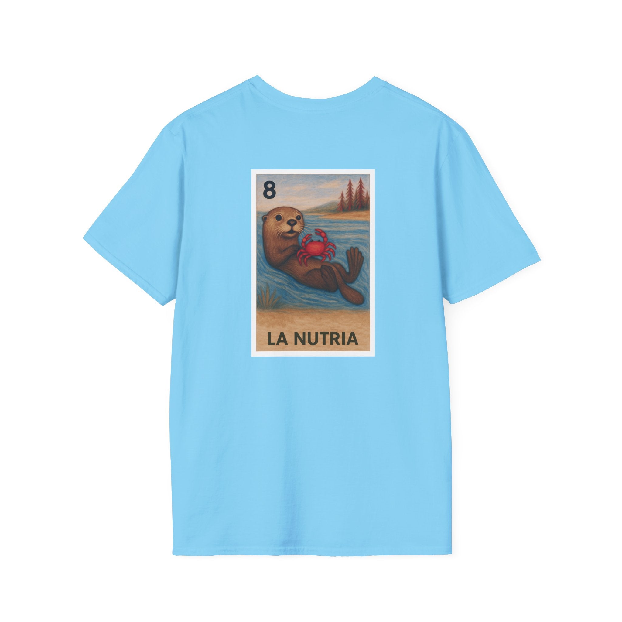 Sea Otter Lotería Unisex - Soft Style U.S. Cotton T-Shirt (La Nutria)