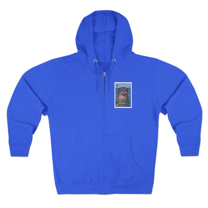 Seal Lotería Unisex - Zip Cotton Blend Fleece Hoodie (La Foca)