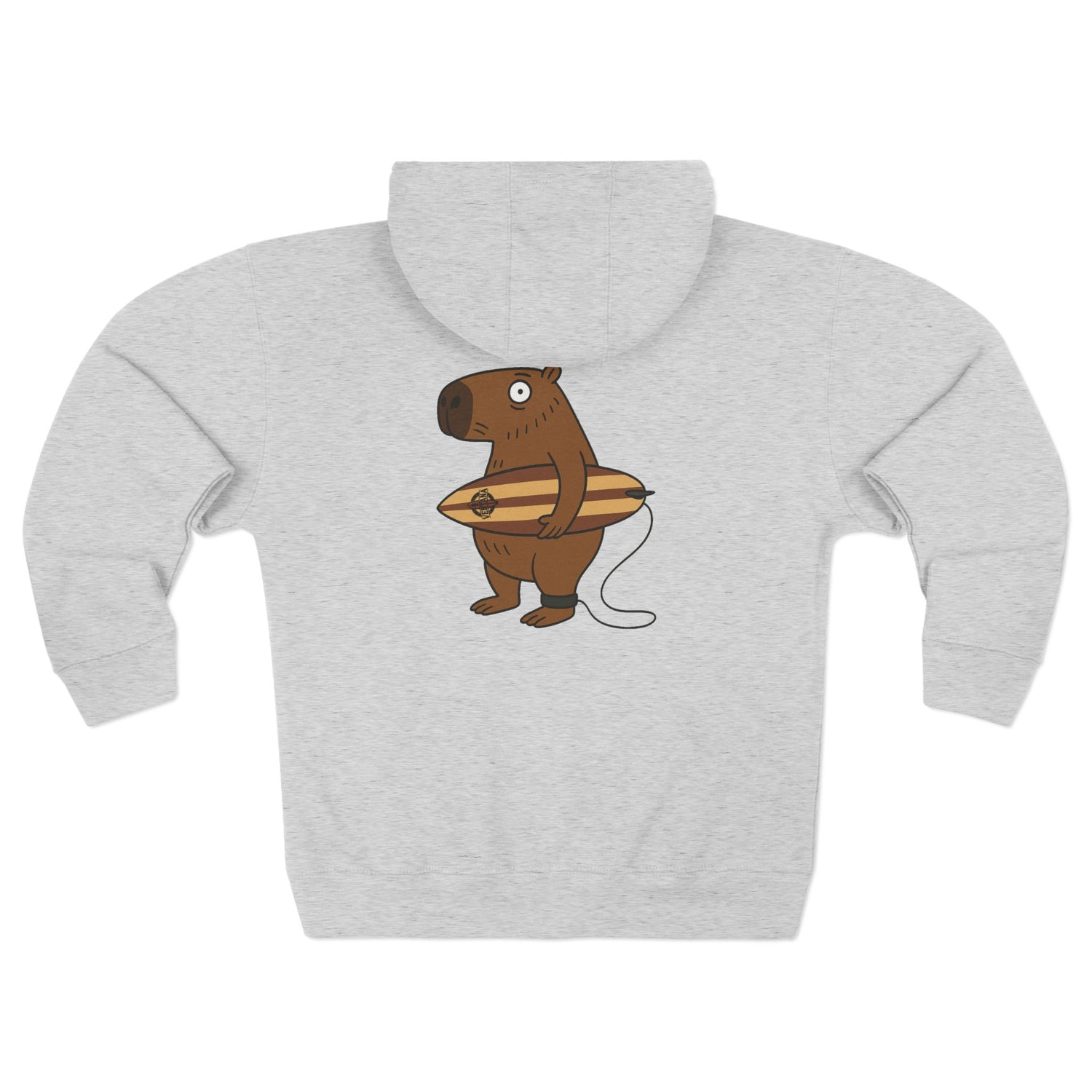 Capybara Surfer Unisex - Zip Cotton Blend Fleece Hoodie