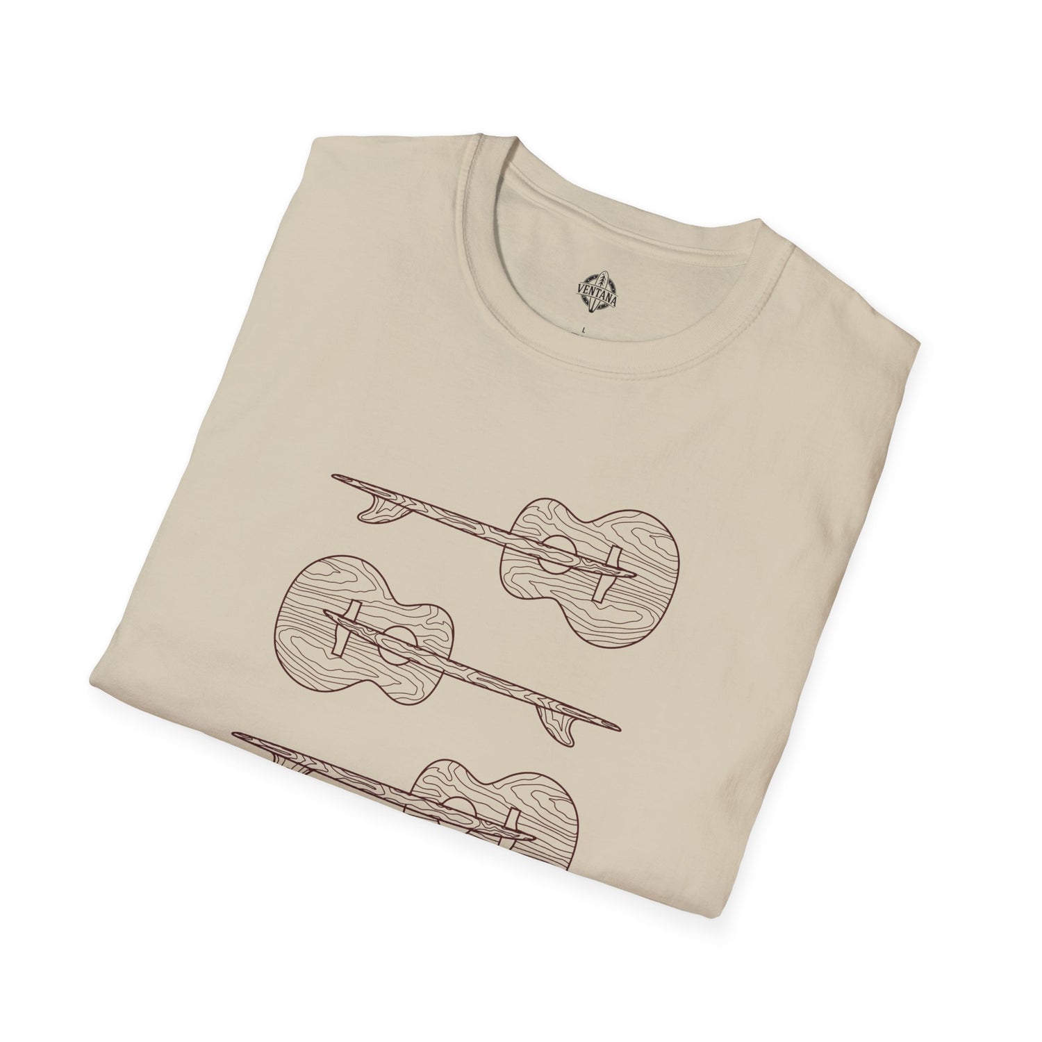 Ventana Santa Cruz Guitar Collab Unisex - Soft Style U.S. Cotton T-Shirt