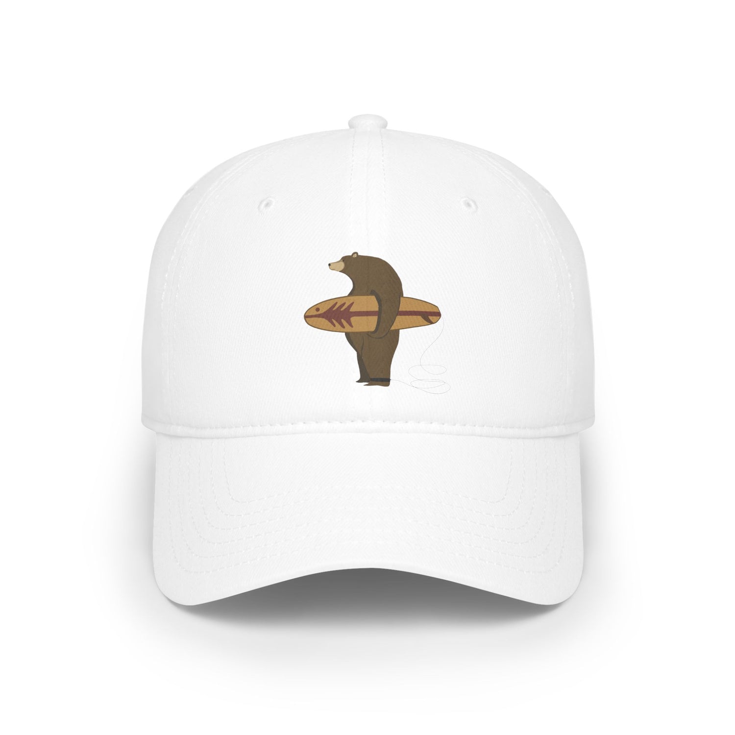 Surfing Grizzly Bear by Fabian Lavater - 100% Cotton Baseball Cap