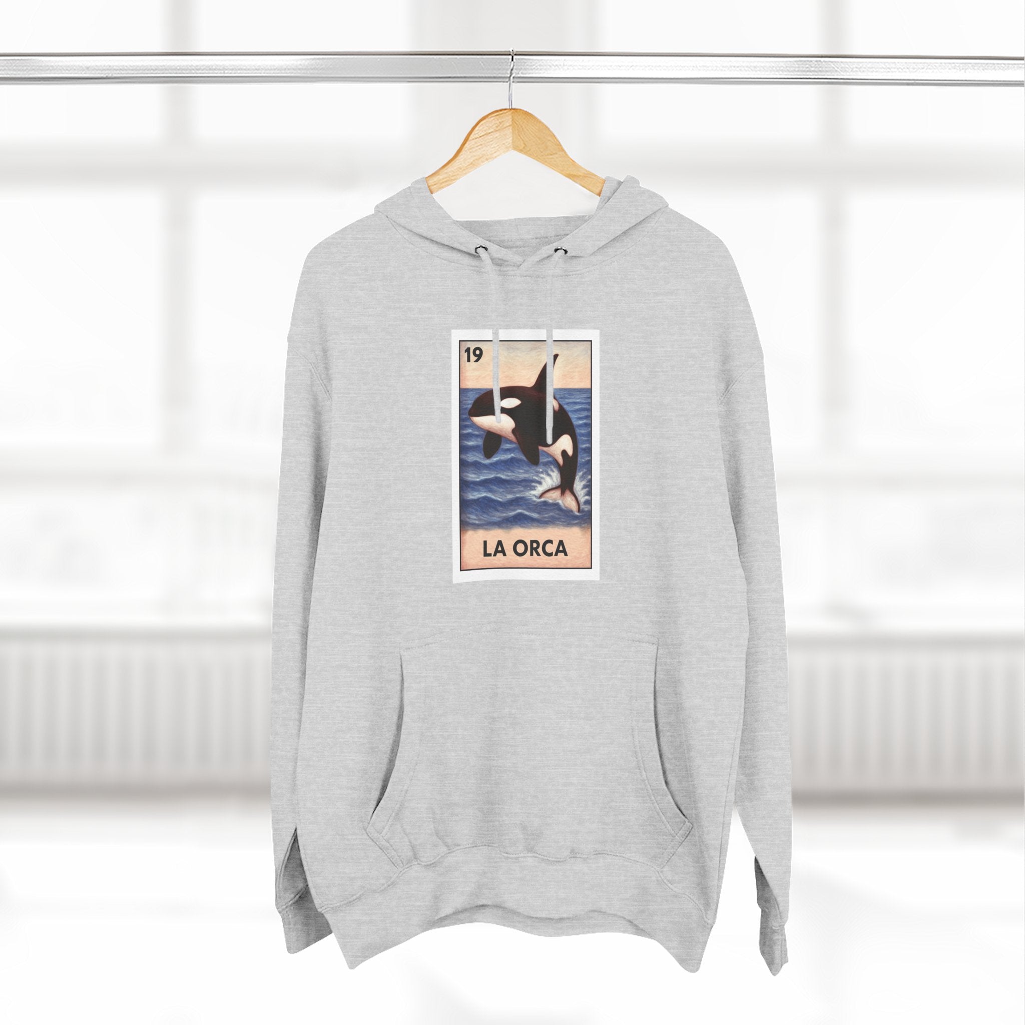 Orca Lotería Unisex - Pull-Over Cotton Blend Fleece Hoodie (La Orca)