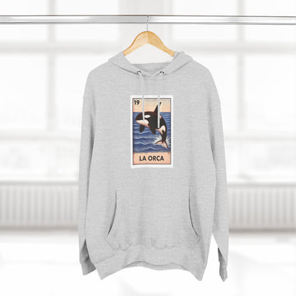 Orca Lotería Unisex - Pull-Over Cotton Blend Fleece Hoodie (La Orca)
