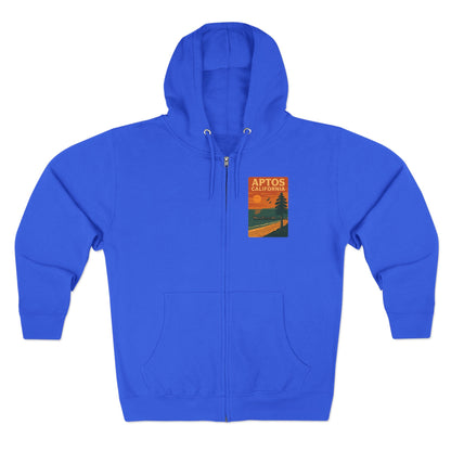 Aptos California Sunset Unisex - Zip Cotton Blend Fleece Hoodie