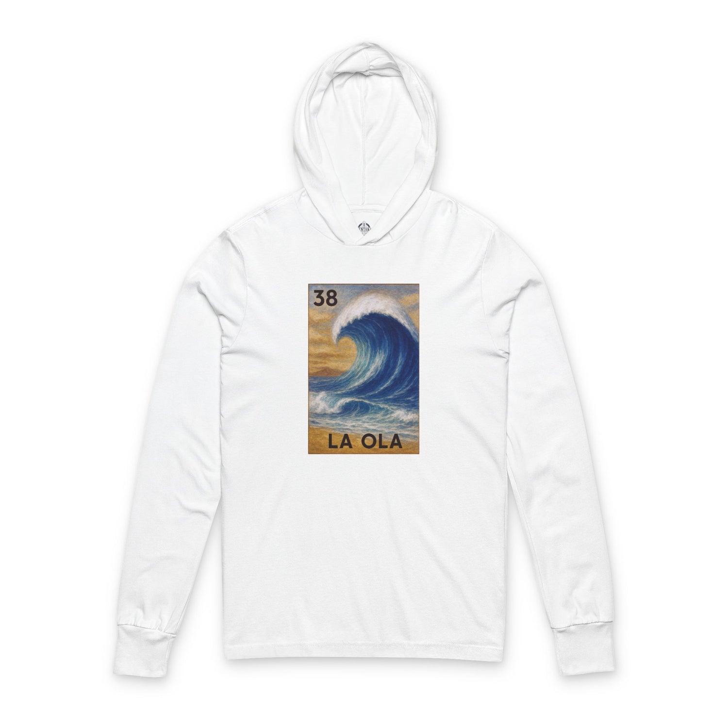 Wave Lotería Unisex - Cotton Hooded Long Sleeve Hooded T-Shirt (La Ola)