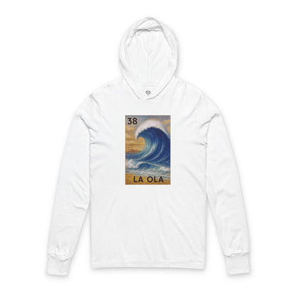 Wave Lotería Unisex - Cotton Hooded Long Sleeve Hooded T-Shirt (La Ola)