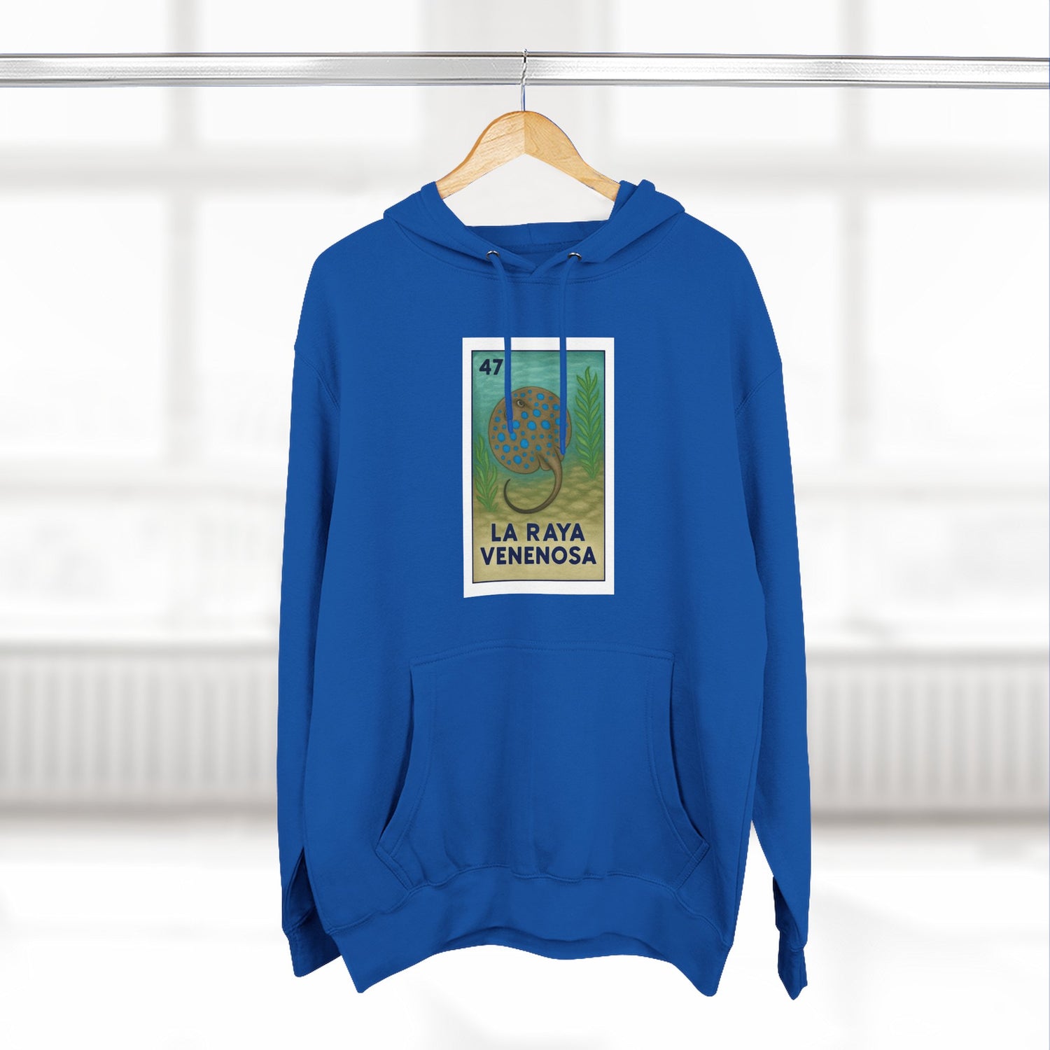 Stingray Lotería Unisex - Pull-Over Cotton Blend Fleece Hoodie (La Raya Venenosa)
