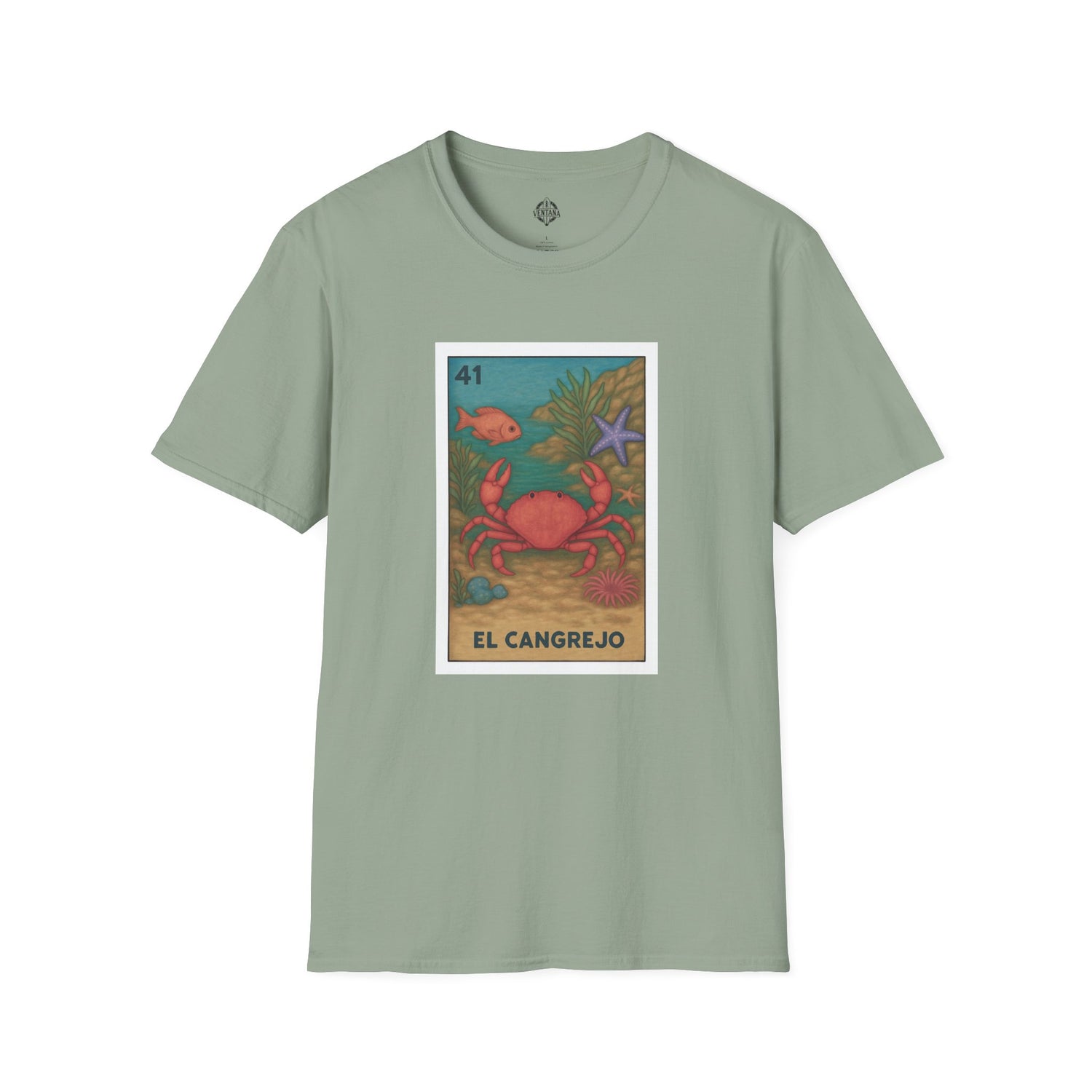 Crab Lotería Unisex - Soft Style U.S. Cotton T-Shirt (El Cangrejo)