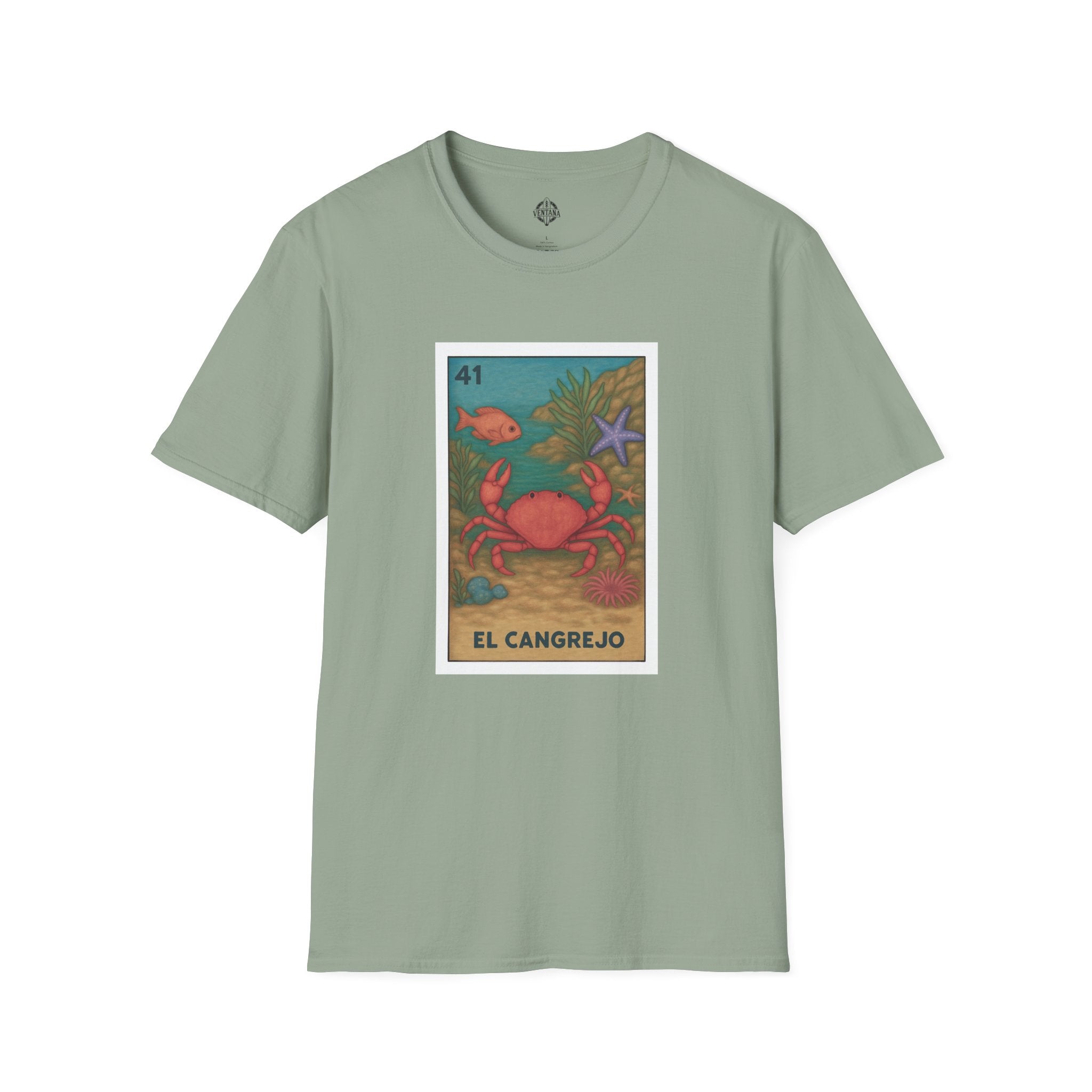 Crab Lotería Unisex - Soft Style U.S. Cotton T-Shirt (El Cangrejo)