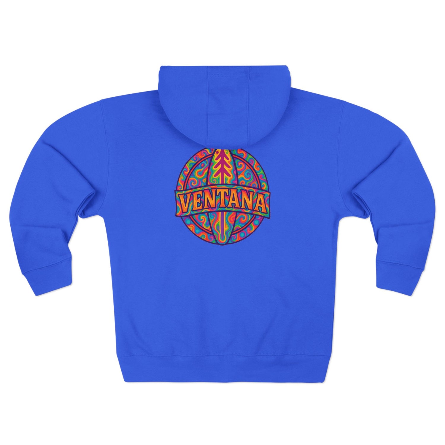 Ventana Psychedelic Treefish Logo Unisex - Zip Cotton Blend Fleece Hoodie
