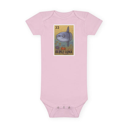 Sunfish Lotería - Baby Short Sleeve 100% Cotton Onesie (El Pez Luna)