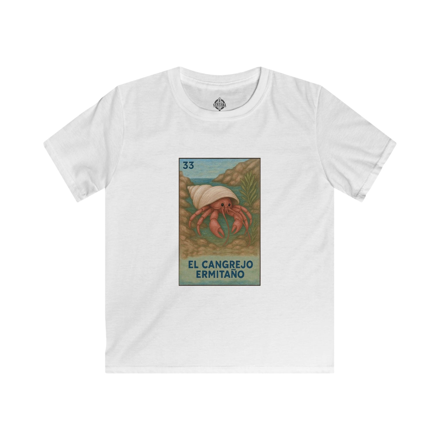 Hermit Crab Lotería Kids - Soft Style U.S. Cotton T-Shirt (El Cangrejo Ermitaño)