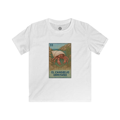 Hermit Crab Lotería Kids - Soft Style U.S. Cotton T-Shirt (El Cangrejo Ermitaño)
