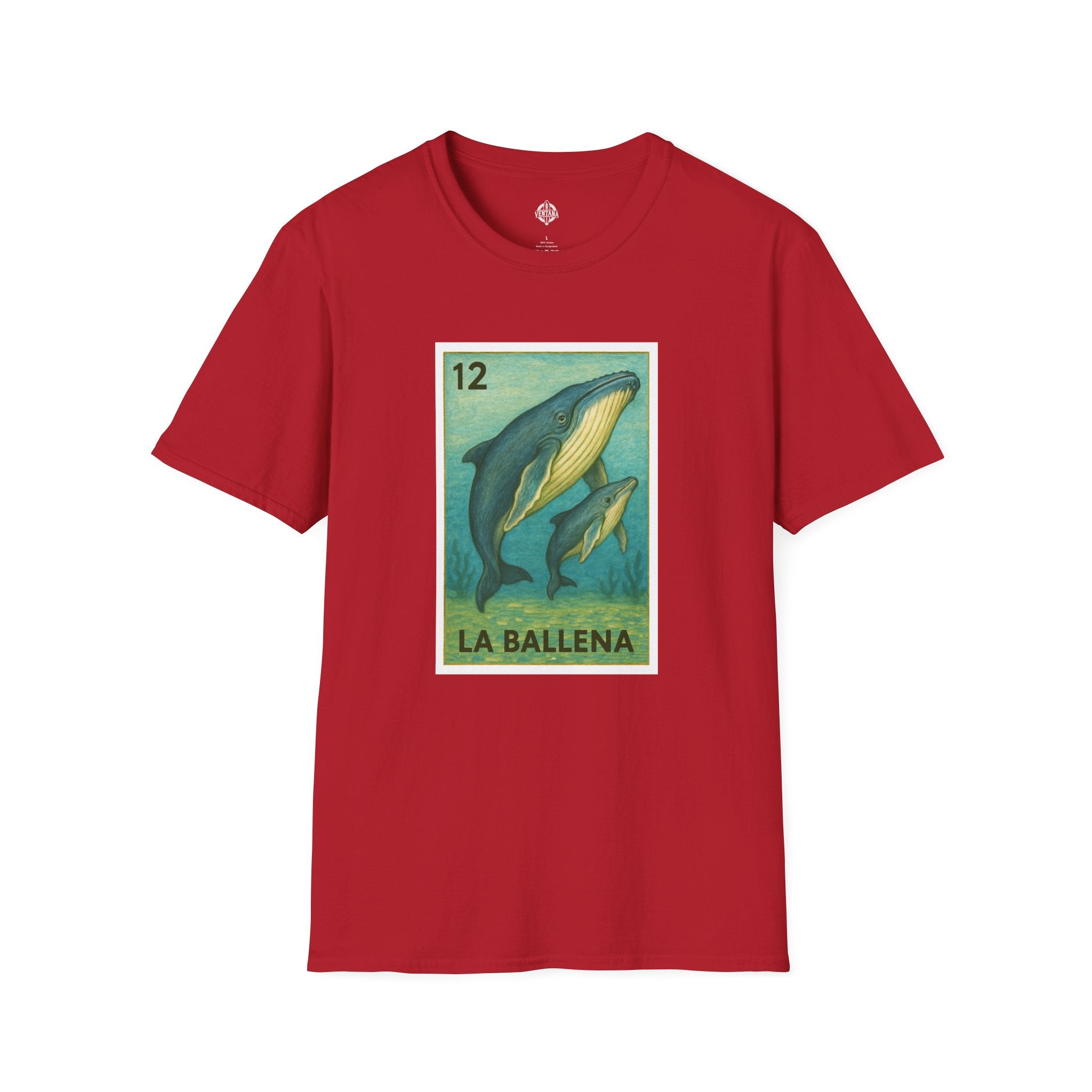 Whale Lotería Unisex - Soft Style U.S. Cotton T-Shirt (La Ballena)