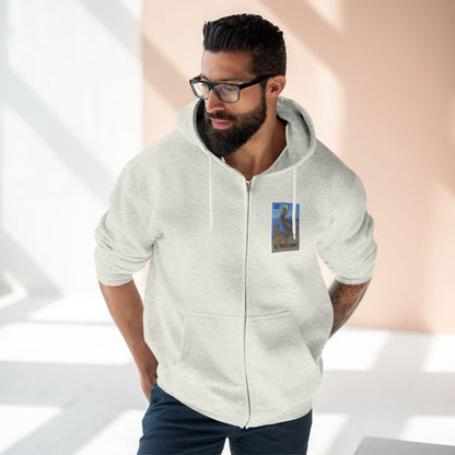 Pelican Lotería Unisex - Zip Cotton Blend Fleece Hoodie (El Pelícano)