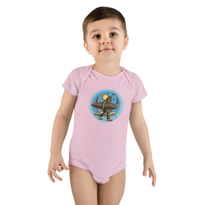Ventana Surfsquatch by Thiago Bianchini - Baby Short Sleeve 100% Cotton Onesie