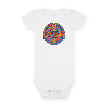 Ventana Psychedelic Treefish Logo - Baby Short Sleeve 100% Cotton Onesie