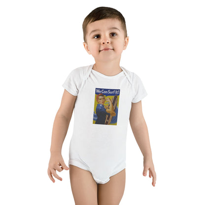Rosie the Surfer - Baby Short Sleeve 100% Cotton Onesie