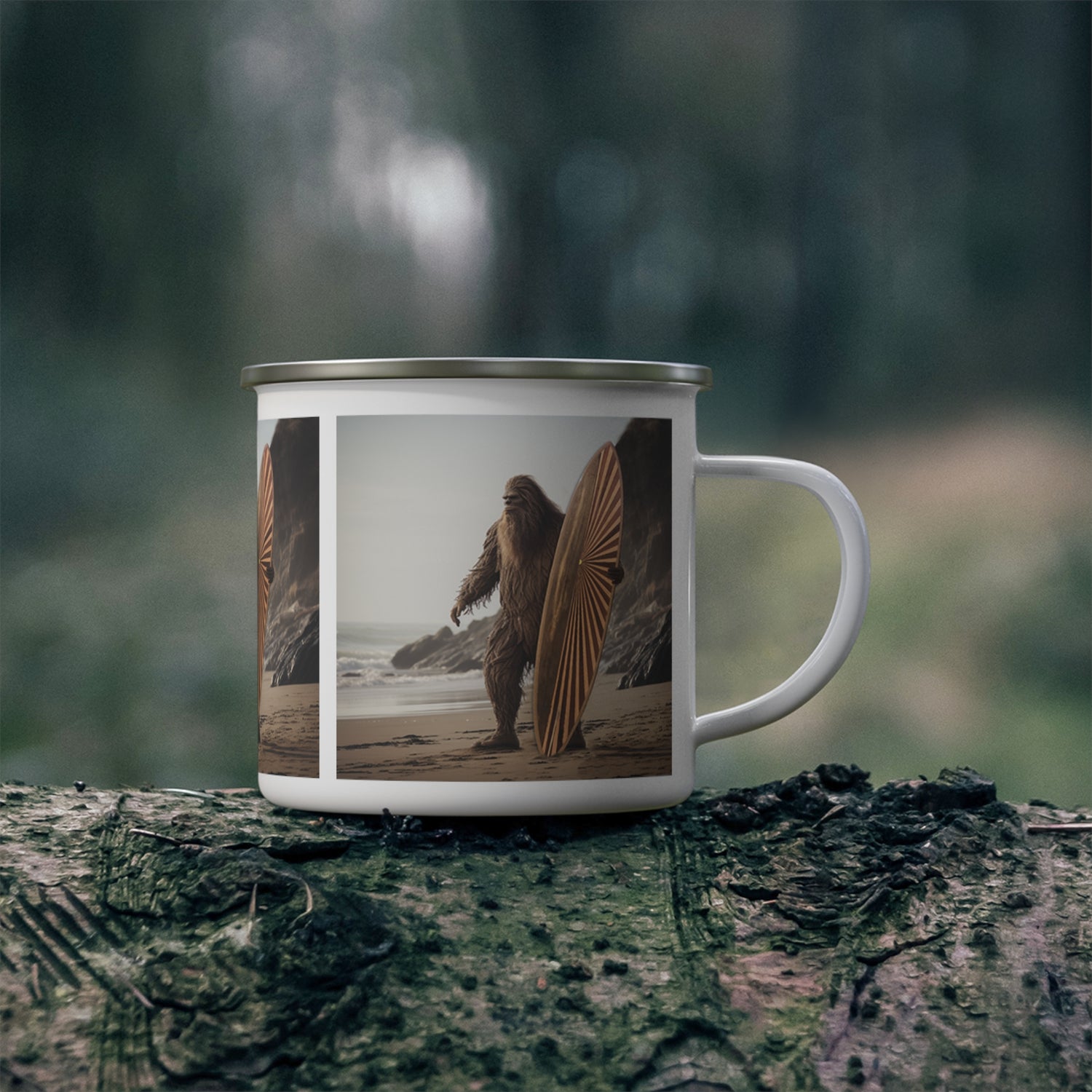 Ventana Real Surfsquatch Enamel Camping Mug (12oz, small)