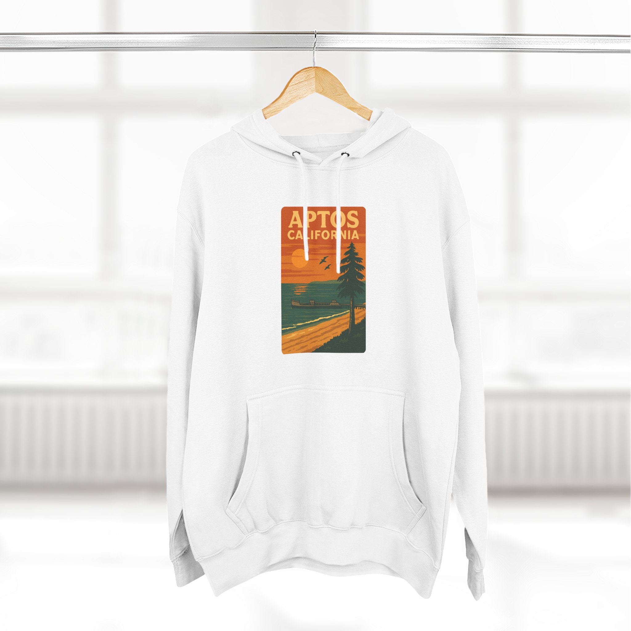 Aptos California Sunset Unisex - Pull-Over Cotton Blend Fleece Hoodie