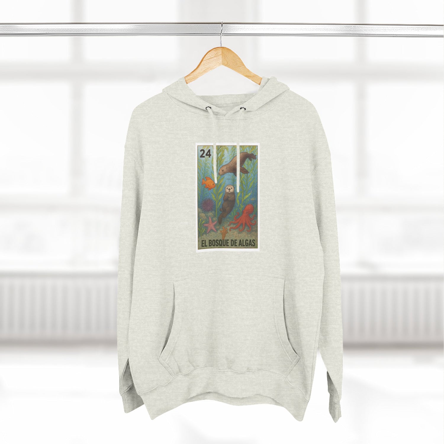 Kelp Forest Lotería Unisex - Pull-Over Cotton Blend Fleece Hoodie (El Bosque de Algas)