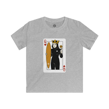 Queen of Hearts Surfer Kids - Soft Style U.S. Cotton T-Shirt