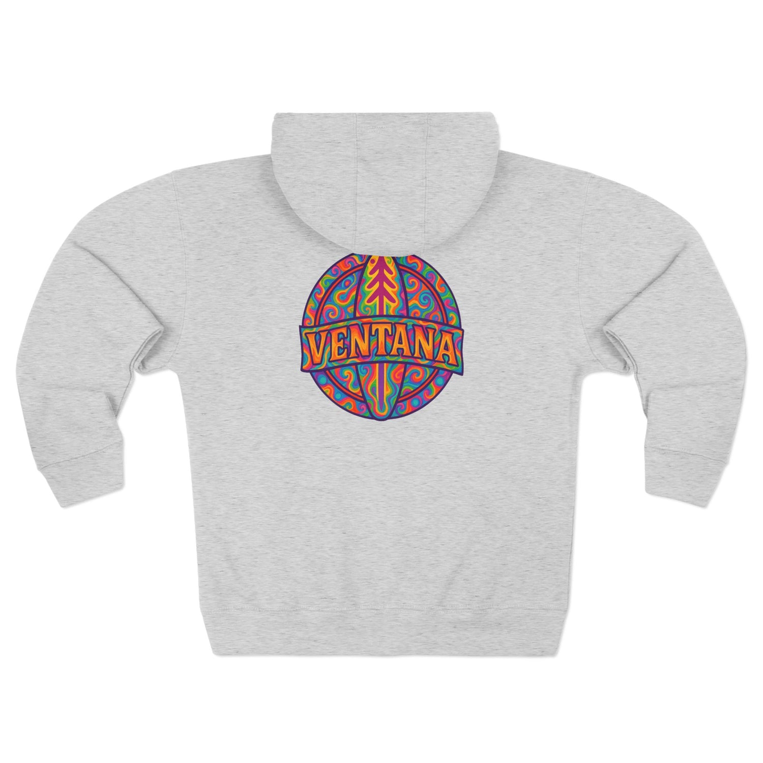 Ventana Psychedelic Treefish Logo Unisex - Zip Cotton Blend Fleece Hoodie