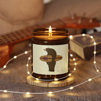 Surfing Grizzly Bear by Fabian Lavater - Scented Soy Candle