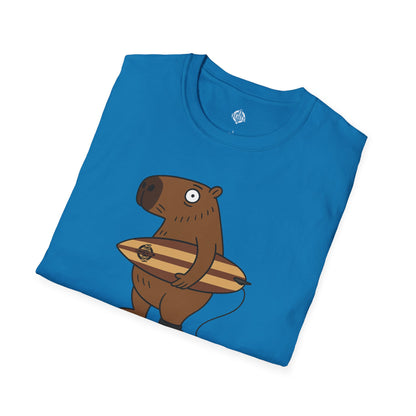 Capybara Surfer Unisex - Soft Style U.S. Cotton T-Shirt