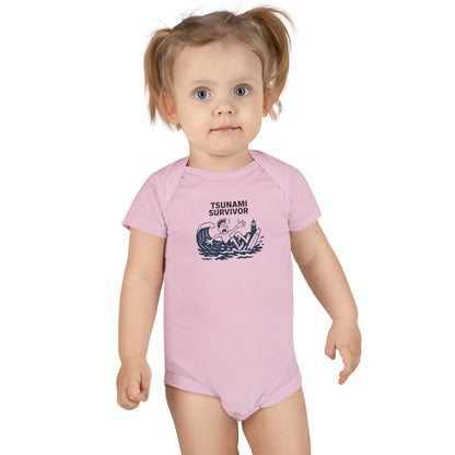 Tsunami Survivor - Baby Short Sleeve 100% Cotton Onesie