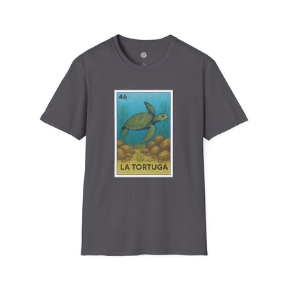 Turtle Lotería Unisex - Soft Style U.S. Cotton T-Shirt (La Tortuga)