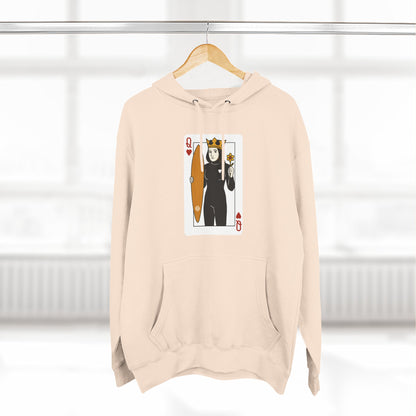 Queen of Hearts Surfer Unisex - Pull-Over Cotton Blend Fleece Hoodie