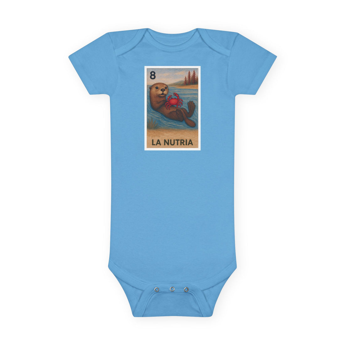 Sea Otter Lotería - Baby Short Sleeve 100% Cotton Onesie (La Nutria)
