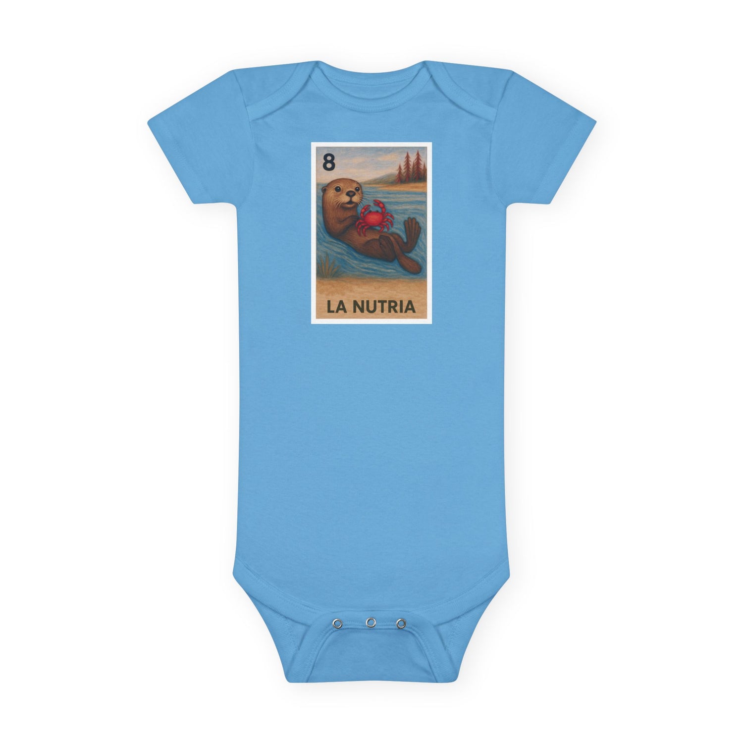 Sea Otter Lotería - Baby Short Sleeve 100% Cotton Onesie (La Nutria)