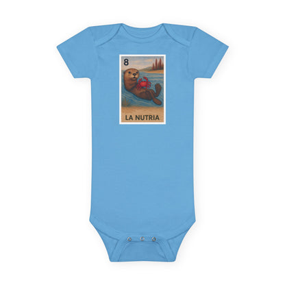Sea Otter Lotería - Baby Short Sleeve 100% Cotton Onesie (La Nutria)