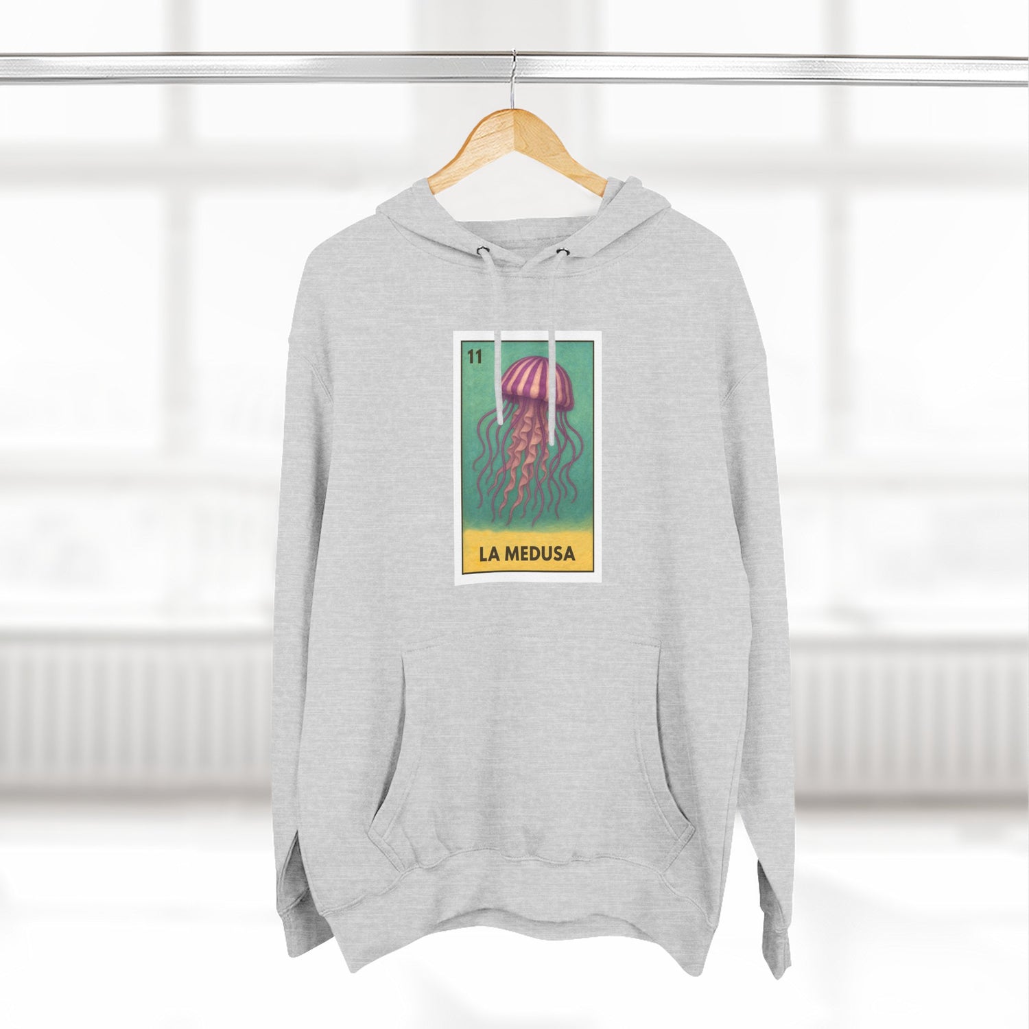 Sea Jelly Lotería Unisex - Pull-Over Cotton Blend Fleece Hoodie (La Medusa)