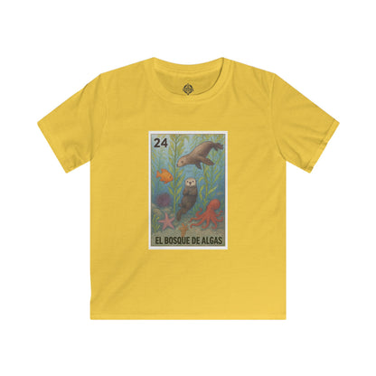 Kelp Forest Lotería Kids - Soft Style U.S. Cotton T-Shirt (El Bosque de Algas)
