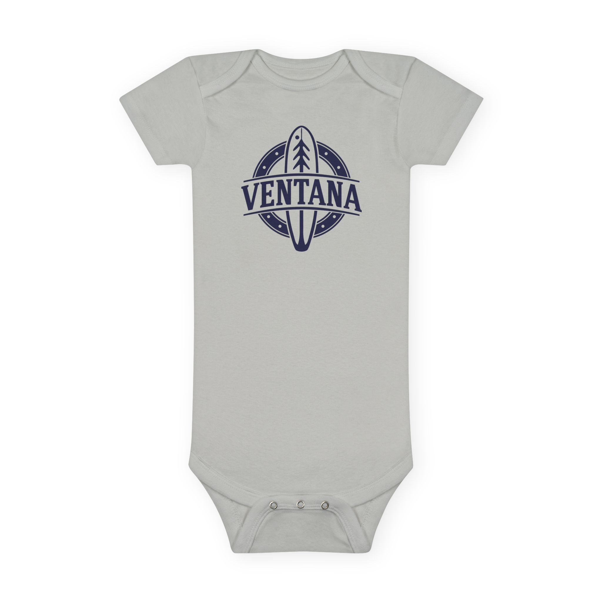 Ventana Treefish Logo - Baby Short Sleeve 100% Cotton Onesie