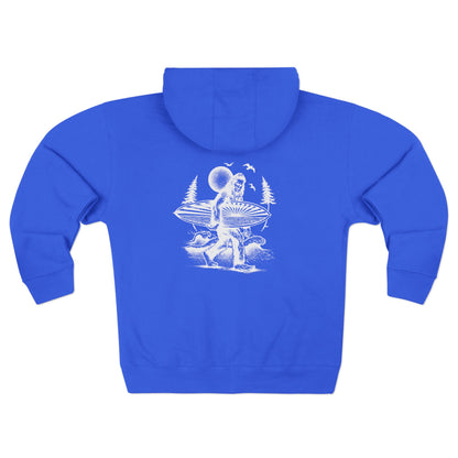 Ventana Surfsquatch by Thiago Bianchini Unisex - Zip Cotton Blend Fleece Hoodie