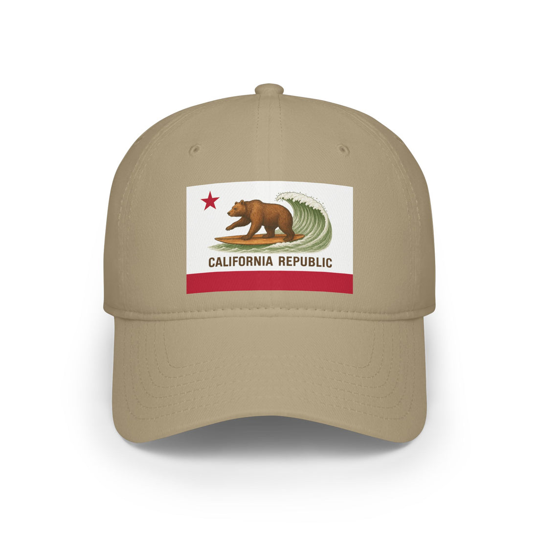 California Surfing Bear Flag Unisex - 100% Cotton Baseball Cap