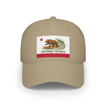 California Surfing Bear Flag Unisex - 100% Cotton Baseball Cap