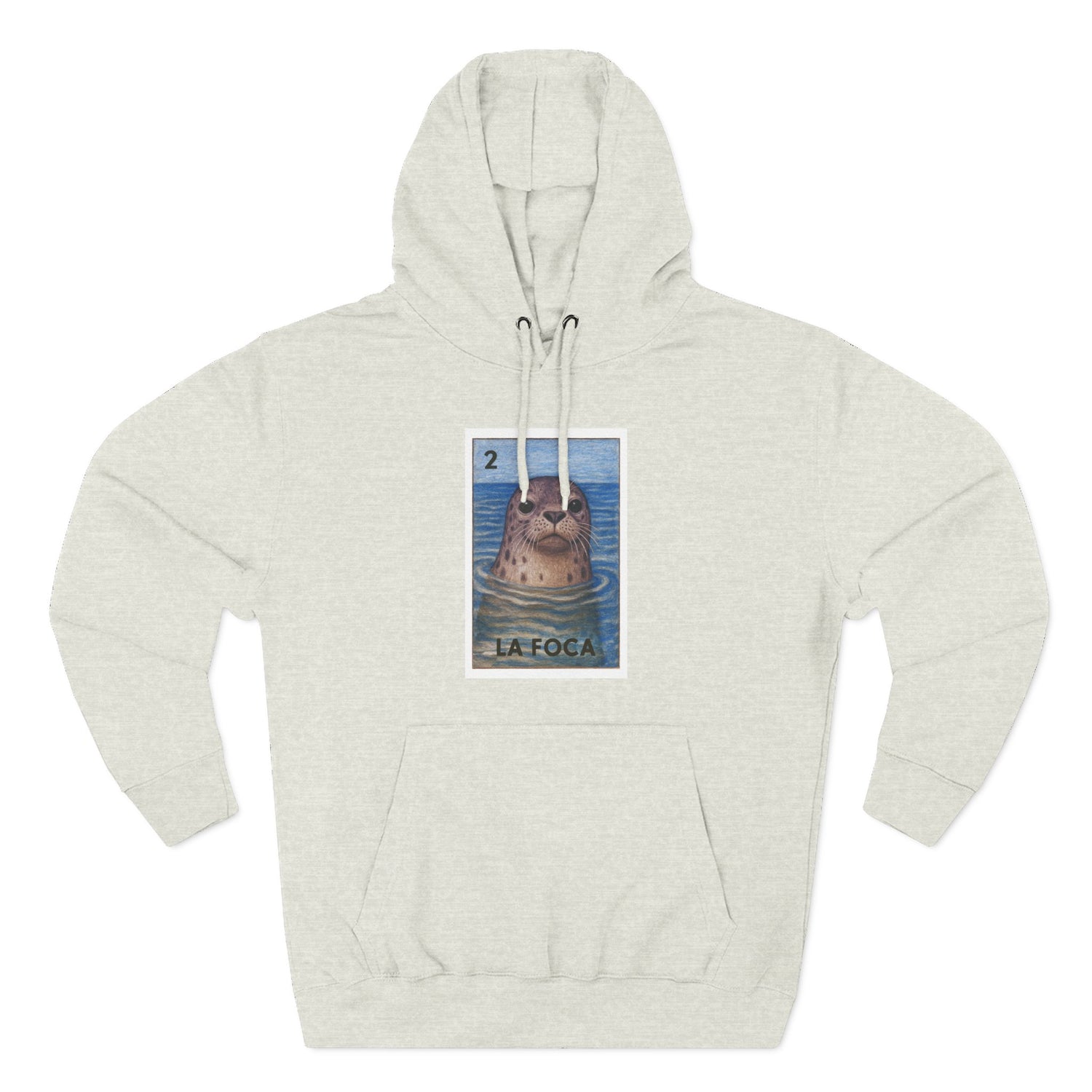 Seal Lotería Unisex - Pull-Over Cotton Blend Fleece Hoodie (La Foca)