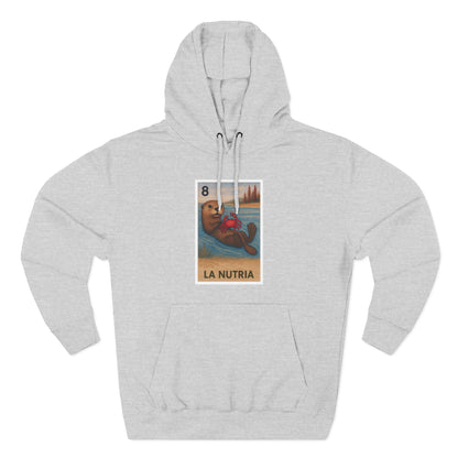 Sea Otter Lotería Unisex - Pull-Over Cotton Blend Fleece Hoodie (La Nutria)