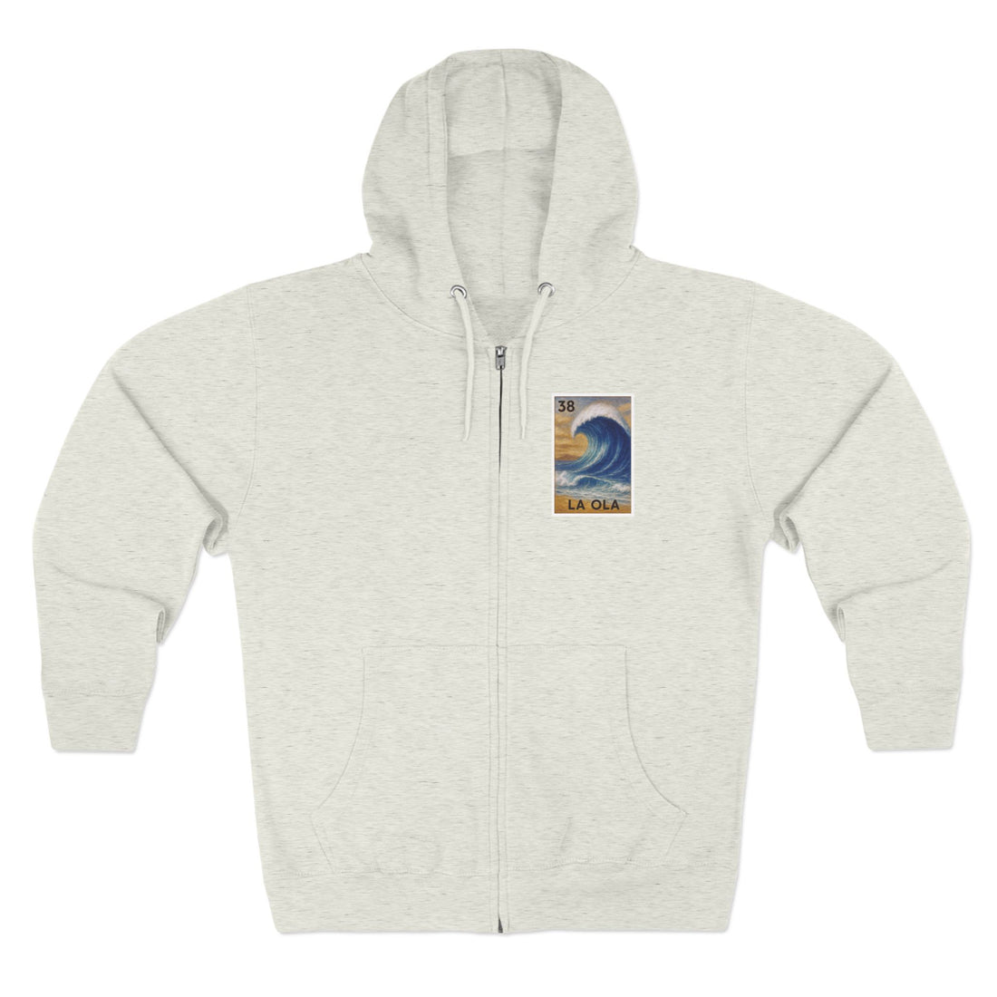 Wave Lotería Unisex - Zip Cotton Blend Fleece Hoodie (La Ola)