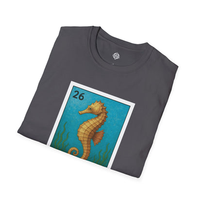 Seahorse Lotería Unisex - Soft Style U.S. Cotton T-Shirt (El Caballito del Mar)