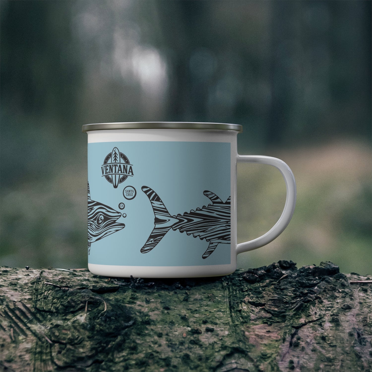 Ventana Wooden Tuna Enamel Camping Mug (12oz - small)