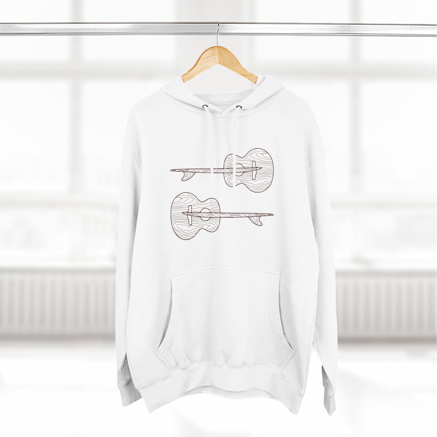 Ventana Santa Cruz Guitar Collab Unisex - Pull-Over Cotton Blend Fleece Hoodie