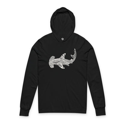 Ventangle Hammerhead Unisex - Cotton Long Sleeve Hooded T-Shirt