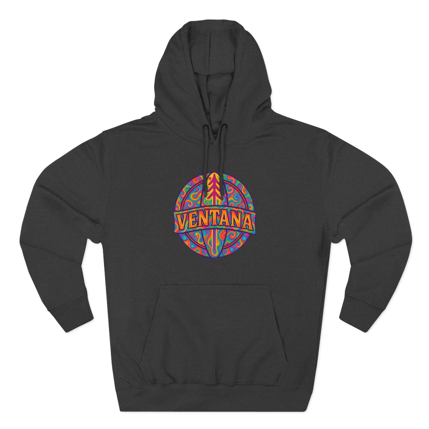 Ventana Psychedelic Treefish Logo Unisex - Pull-Over Cotton Blend Fleece Hoodie