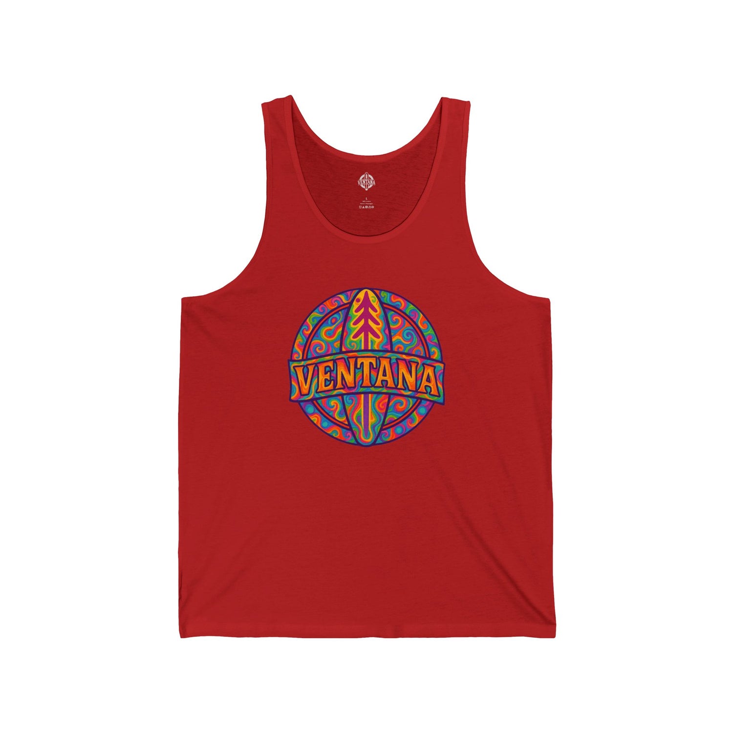 Ventana Psychedelic Treefish Logo - Cotton Jersey Tank Top Unisex
